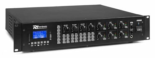 Power Dynamics PRM606 100V Matrix Amplifier, 6-Zone Multizone Installation Amplifier with Bluetooth, USB & SD Playback for Background Music & Paging PA Systems – 360W RMS