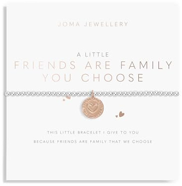 Joma Jewellery A LITTLE FRIENDS ARE THE FAMILY YOU CHOOSE Silver Bracelet | 17.5cm stretch