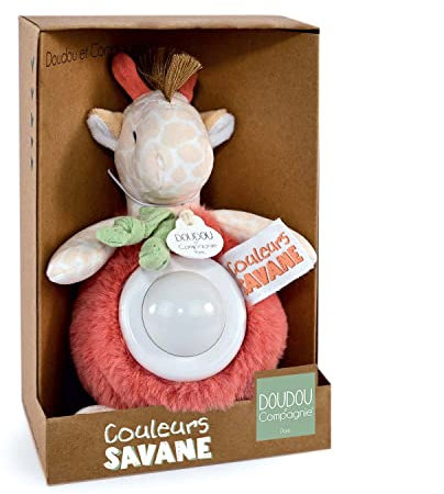 Doudou et Compagnie - Couleurs Savane - Veilleuse girafe- Beige - 15cm - Cadeau naissance - DC4075