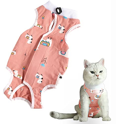 CGLRybO Katzenbody Nach Op Anti-leckende Cat Professional Recovery Anzug Hunde Katze Kleidung Nach Kastration Alternative Chirurgischer Erholungsanzug für Bauchwunden oder Hautkrankheiten