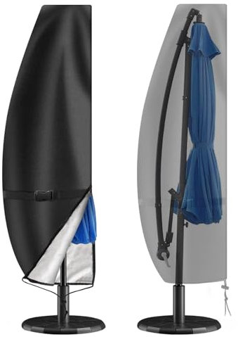 Copertura Protettiva per Copri Ombrellone a Braccio, Coperture per Ombrelloni Parasol Cover,Copertura Dell'Ombrello Cover Impermeabile 420D Tessuto Oxford Telo per Ø 2-4m, 280x30/80/45CM