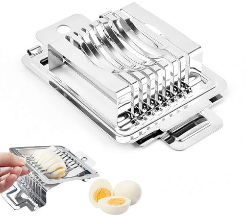 Ainiupi Cortador de huevos duros, alambre de acero inoxidable, multiuso, para huevos duros, fresas, spam, frutas, hongos y más