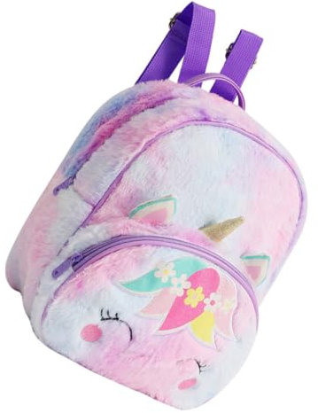 LIFKOME Kleiner Plüsch-Einhorn-Rucksack Cartoon-Rucksack Für Mädchen Tragbare Tasche Für Kleine Mädchen Reisebezug Für Kleine Gegenstände