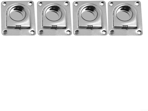 Besttoolifes Anillos en D de montaje empotrado de acero inoxidable para barcos, remolques, camiones, seguridad de carga resistente, paquete de 4