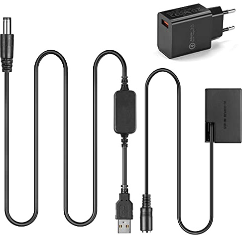 Raeisusp 5V-8.4V USB Kamera Netzteil Versorgung ACK-E18 + QC3.0 USB Ladegerät + DR-E18 BG-E18 LP-E17 Dummy Batterie DC Grip für Canon EOS 750D Kiss X8i T6i 760D T6S 77D 800D 200D 250D Rebel SL2