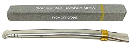 Novomates Easy Clean Yerba Mate Bombilla Straw Gourd Drinking Filter Straw Stirrer – Mate Straw Food-Grade Stainless Steel Straw - 6.2 (15.8cm) Long