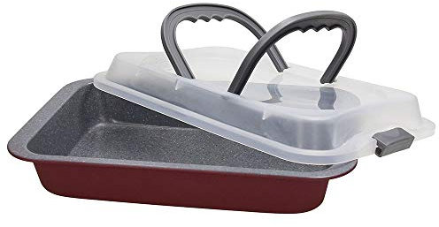 Tognana Sweet Cherry, Lasagnera con coperchio 32 x 22 x 6 cm, acciaio al carbonio, rosso