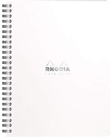 RHODIA 193441C - Quaderno a spirale (rilegatura integrale) Notebook Bianco - A5+ 16 x 21 cm- Puntinato DOT - 160 pag. staccabili - Carta Clairefontaine Bianca 80g/m² - COPERTINA morbida e resistente