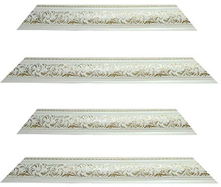 Neumann Bilderrahmen Barockrahmen weiß-Gold verziert 917 BIA/ORO, Zuschnitt, 70x100 cm