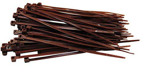 Pack of 100 Cable Ties Brown 100 mm x 2.5 mm Craftsman Quality Cable Ties Short 8.1 kg Tensile Force