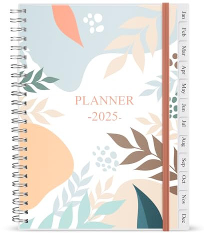 Kalender 2021–2022, A5, Wochenplaner mit monatlichen Tabs, Rückentasche, elastischer Verschluss, flexibler Einband, Doppeldrahtbindung, einfach zu organisieren Ihren Alltag, 14,8 × 21 cm, Seetang