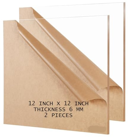 iBLUNT Acrylglasplatte 305 mm x 305 mm, 6 mm, für Schilder, DIY-Projekte, Handwerk, (2er-Pack)