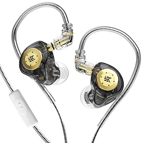 CCA KZ EDX Pro In-Ear-Monitor-Kopfhörer kabelgebunden, IEM-Kopfhörer Dual DD HiFi-Stereo-Sound Kopfhörer Noise Cancelling Ohrhörer-Schwarz mit Mikrofon
