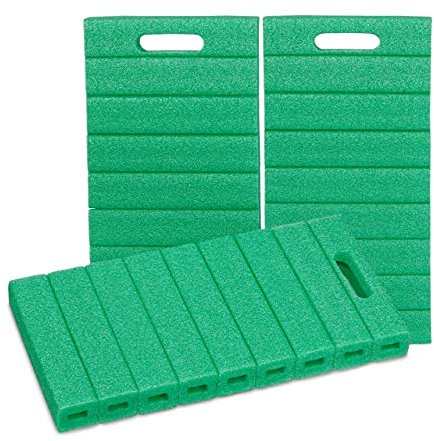 Relaxdays Kneeling Pads, Set of 3, Gardening & Work, Protective Cushions, HWD: 4 x 39.5 x 20 cm, Knee Boards, Green