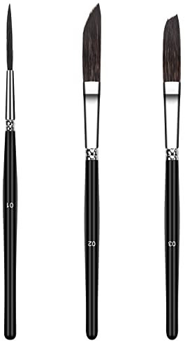 Nadelstreifen-Pinsel in 3 Größen (01, 02, 03) – Hochleistungs-Streifenpinsel mit Messfarbe, Nadelstreifen, blaues Eichhörnchenhaar, Schild, Schriftzug, professionelles Kunstzubehör