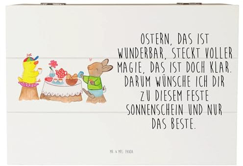 Mr. & Mrs. Panda 22 x 15 cm Holzkiste Ostern Frühstück - Ostergeschenke, Osterdeko, Geschenk, Ostern Kinder, Osterhase, XXL, Erinnerungsbox,