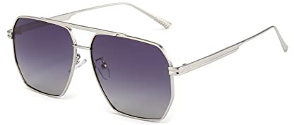 YUELUQU Retro übergroße quadratische Sonnenbrille für Damen Herren Vintage Shades UV400 Klassischer großer Metallrahmen