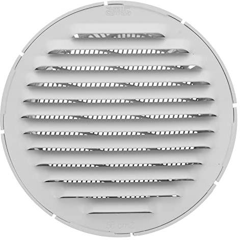 Amig - Rejilla Redonda de Aluminio con Mosquitera - Rejillas de Ventilación para Salida de Aire - Ideal para Techo de Cocina y Baño - Diámetro interior Ø10 cm - Color Blanco