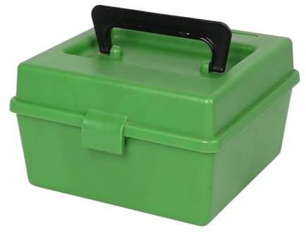 Prothens Scatola di munizioni per fucili da 100 giri Plastica impilabile e bloccabile Ammo Storage Can Bullet Case progettato per lo stoccaggio di munizioni di fucile o fucile -Verde 7,75*8,07*4,59