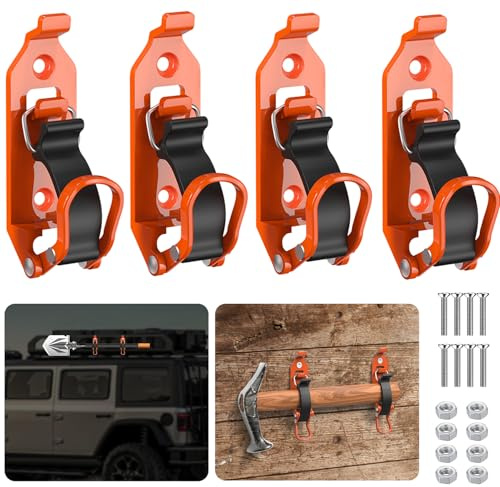 Youlvy Metal Rubber Shovel Mount for Roof Rack/ Truck Bed, Axe Jeep UTV Offroad Shovel Holder with Wall Mounting Kit Fit 0.67 to 1.57 Diameter Tools 4P
