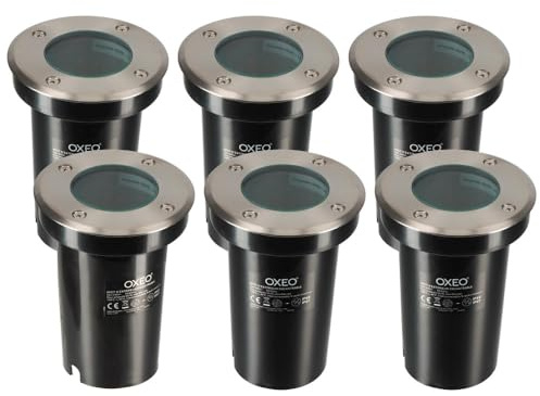 Spots encastrables X6 - Extérieur - Couvercle inox - Pour Ampoule LED GU10 - Etanche IP67 - Spot terrasse - Éclairage jardin