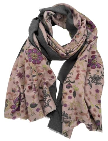 Txmout Schal für Damen, superweich, klassisch, Kaschmirschals, Pashmina-Schals und Wickeltücher für Abendkleider, pink floral, 26W X 75L inch