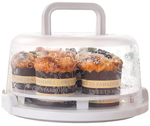 Vesone Contenant à gâteau | Porte-Cupcake Rond à 7 emplacements,Support de récipient à gâteau avec Couvercle et poignée, récipient de Stockage de gâteau avec Couvercle en dôme pour Le Gardien de