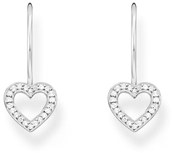 Thomas Sabo Pendientes en forma de corazón de plata de ley 925 H2292-051-14, talla única, Plata de ley, Circonia cúbica