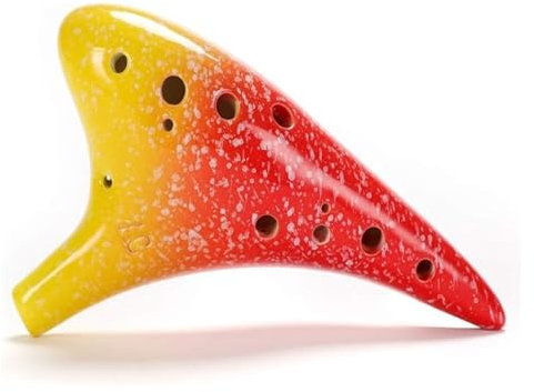 Okarinas Ocarina-Keramik, 12 Löcher, handbemalt, Ocarina, Alt-C-Flöte, Musikinstrument, Ocarina, geeignet for Anfänger, Erwachsene (Farbe: A) Geschenk