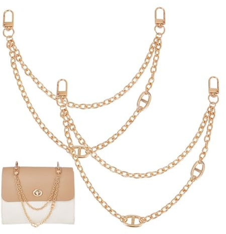 UNICRAFTALE 2 Stück Kurze Taschenketten 29.4cm Geldbörsenriemenver Längerung Goldene Handtaschen Verlängerungskette Schulterriemen für Taschen Für Crossbody Schulter Handtaschen Taschen Zubehör