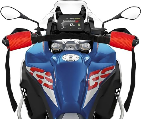 Universal Biker Bar Handlebar Strap - PSLER Bar-harness II Universal Loop Handle Bar Motorcycle Tie Down Straps handle belt for Motorcycle Handlebar Trailer, Dirt Bike, Dirt Bike, Red
