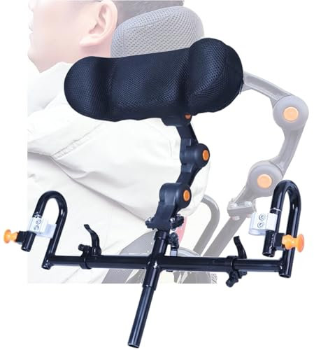 Joyfitness Rollstuhl-Kopfstützenkissen, Kopfstütze, verstellbare Kopfstütze, Nackenstütze, tragbar für Erwachsene, Reiserollstuhl, Kopfstützenbefestigung für Rollstuhl