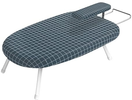 LMXRYPD Table a Repasser de Table, Planche a Repasser Pliable, Mini Table à Repasser, Planche à Repasser avec Support de Repassage et Oreiller à Manches, pour la Maison(Blue)