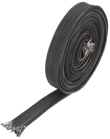 sourcing map Heat Shield Sleeve, 0.3 ID 6.6 Feet Heat Sleeve Automotive Wire Heat Shield Fuel Line Heat Shield Sleeve Heat Sleeve Heat Wrap 500 Degree for Wires, Black