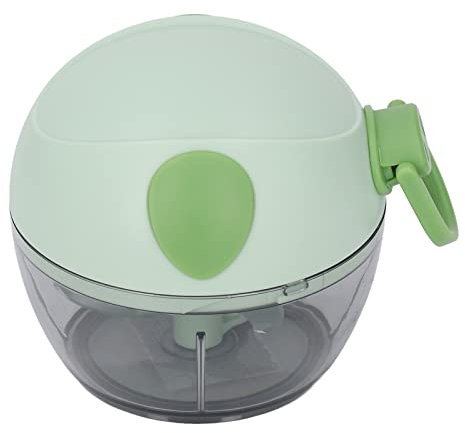 Picador de ajo manual multifuncional, mini procesador de alimentos de cuerda de extracción manual para uso doméstico, fácil de usar y para cortar ajo y otros ingredientes (verde)