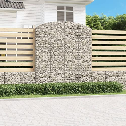 ShGaxin Gabione mit Hochbogen, Gabionenkörbe, Gabionen Hochbeet, Steinkorb, Gabionengitter, Drahtkorb Für Pflanzen, Kräuterspirale Für Garten, 200x30x220/240 cm Verzinktes Eisen