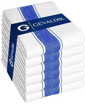 Gevaldik 5 Pack Cotton Kitchen Cloth Sets - Bar Towel - Absorbent Dish Cloths for Drying Dishes - Soft, Long-Lasting, Highly Absorbent Kitchen Towels - Multipurpose Cleaning Cloths - Tea Towels Pack