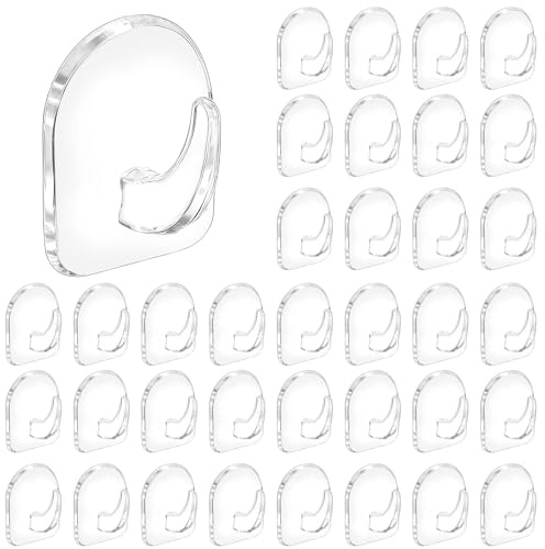 LIUCONGBD 36 ganci adesivi trasparenti da soffitto autoadesivi senza foratura, magici ganci da parete da appendere, extra forti per cucina, bagno, balcone, giardino finestra