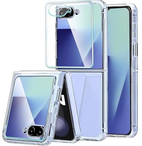 KEKBOXQ for Samsung Galaxy Z Flip 7 Clear Case,Crystal Clear, Anti Yellowing, Phone Cover - Shockproof Protective Phonecase with Samsung Galaxy zflip7,Transparent