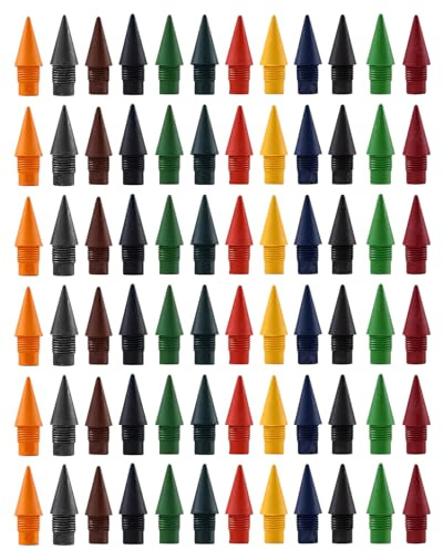 FUGLUS 72Pcs Unendlicher Bleistift Minen, Farbige Wechselköpfe, Unendliche Austauschbare Nachfüllungen, Leicht Abwischbarer Tintenloser Bleistift Minen Ewig zum Schüler Zeichnung und von Schülern