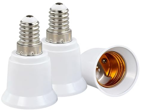 Jiyeo 3Pcs E14 to E27 Bulb Socket Converter SES to ES Adapter