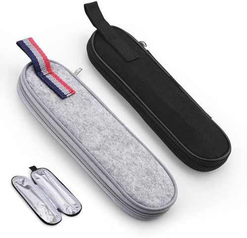Modixun 2 Stück Utensilien-Reisetasche, Filz-Bestecktasche, Reißverschluss, Besteckhalter, tragbare Besteck-Aufbewahrungstasche für Essstäbchen, Strohhalm, Löffel, Messer, Gabel