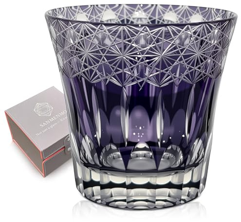 SANMENMO Edo Tokyo Kiriko Inspired Crystal Whiskey Glass