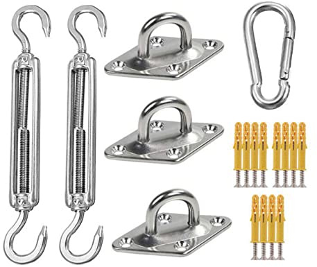 Guaber Kit Hardware per Vela Parasole per L'installazione Tettoie Rettangolari A Triangolo Kit Tenditore Parasole in Acciaio Inossidabile Grado 304