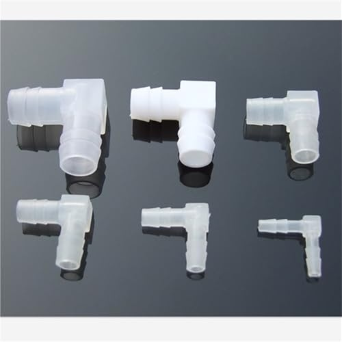 Bachangz-Fitting Lot de 2 connecteurs de tuyau d'eau en silicone de type L en PE de 4/6/8/10/12/14 mm, diamètre égal, for aquarium Tuyau d'irrigation de jardin(6mm Diameter)