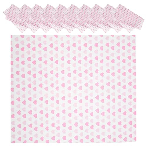 PLAFOPE 50 Pièces Papier Cuisson Anti-huile Papier Emballage Alimentaire Cire Motif Cœur pour Sandwich Nougat Bonbons Boulangerie