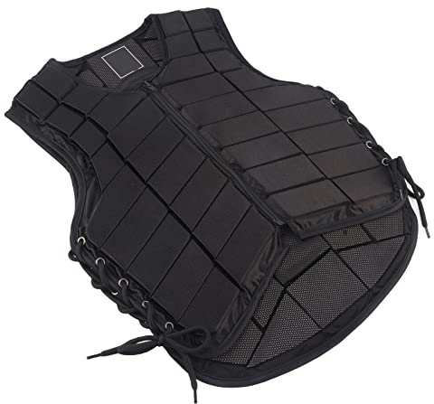 Cryfokt Chaleco Ecuestre, Armadura de una Pieza con Espuma Anticompresión para Protección de Equitación, Material de Nailon, Acolchado de Hueso de la Cola, Cómodo y Duradero (S)