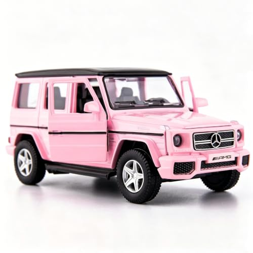 RMZ City 1/36 Skala Mercedes Benz G63 Casting Car Modell, Zink Legierung G Wagon Spielzeugauto für Kinder, Pull Back Fahrzeuge Spielzeugauto für Kleinkinder Kinder Jungen Mädchen Geschenk (Rosa)