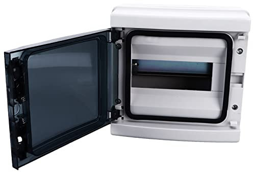 Power Distribution Box, 8 Way DIN Rail IP65 Waterproof Transparent Cover Connection Box