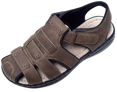 JOMIX Sandali Uomo Estivi Comodi Sportivi Sandali Trekking Uomo Ciabatte Uomo Pelle Casa Mare Spiaggia SU8056-7 (Khaki, 43)